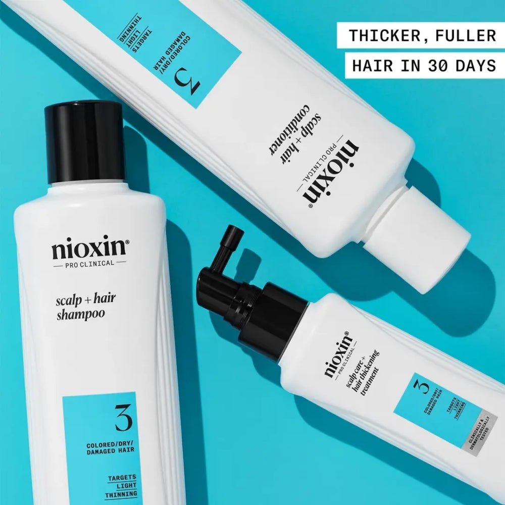 Nioxin System Kit 3 capelli colorati con assottigliamento lieve - Planethair 