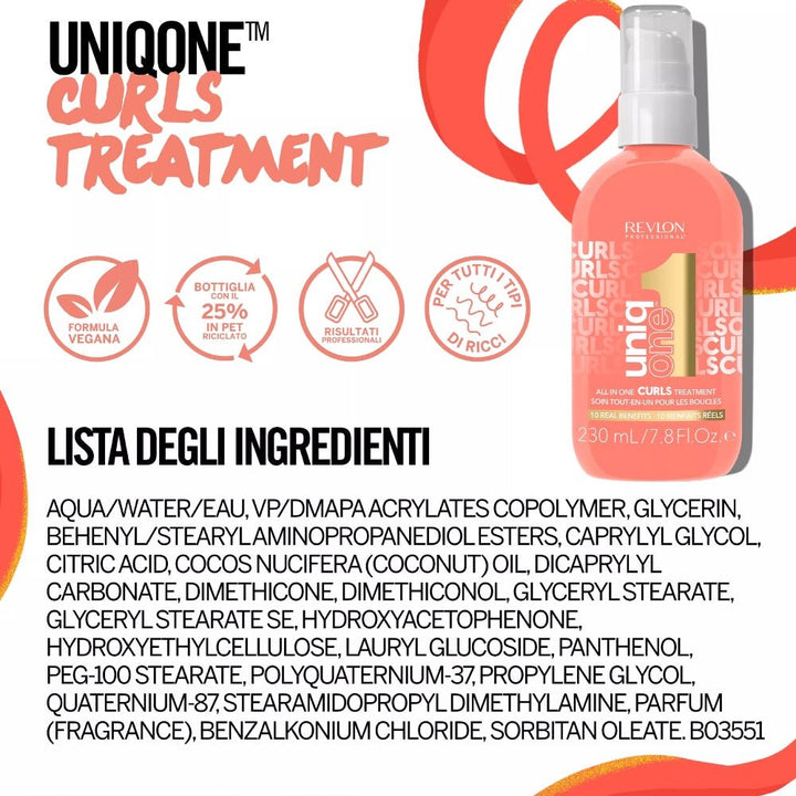 Revlon Professional Uniq One Curls Treatment capelli ricci 230ml - Planethair 