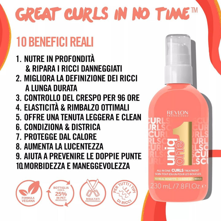 Revlon Professional Uniq One Curls Treatment capelli ricci 230ml - Planethair 