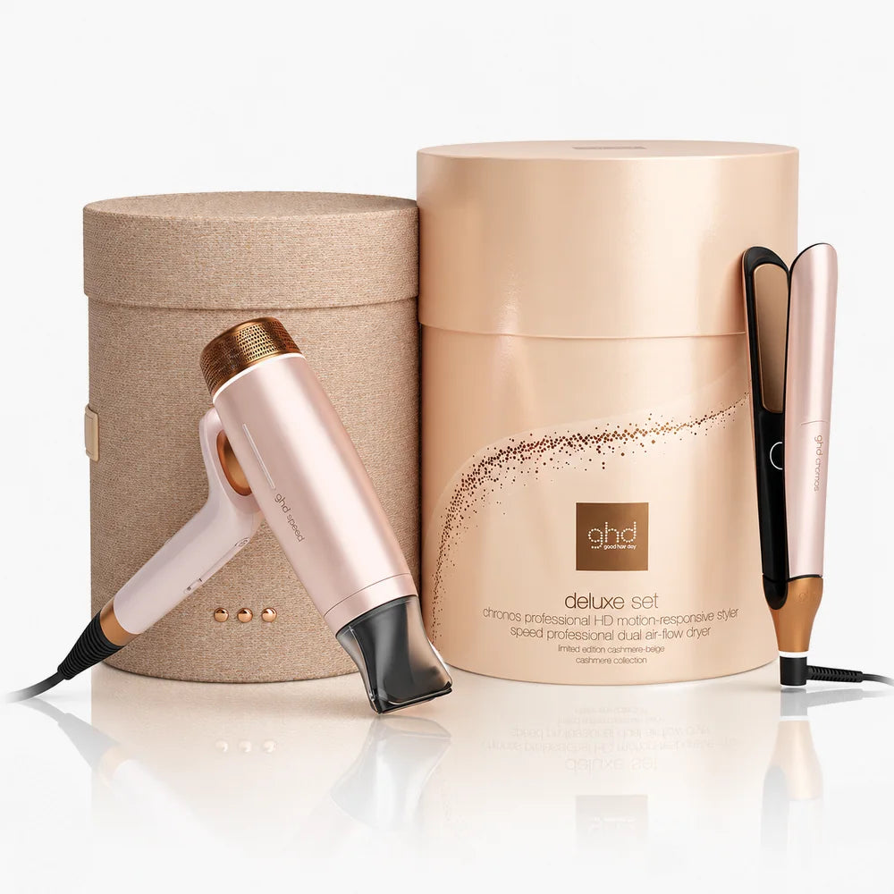 GHD Deluxe Gift Set Cashmere Beige, Chronos + Speed