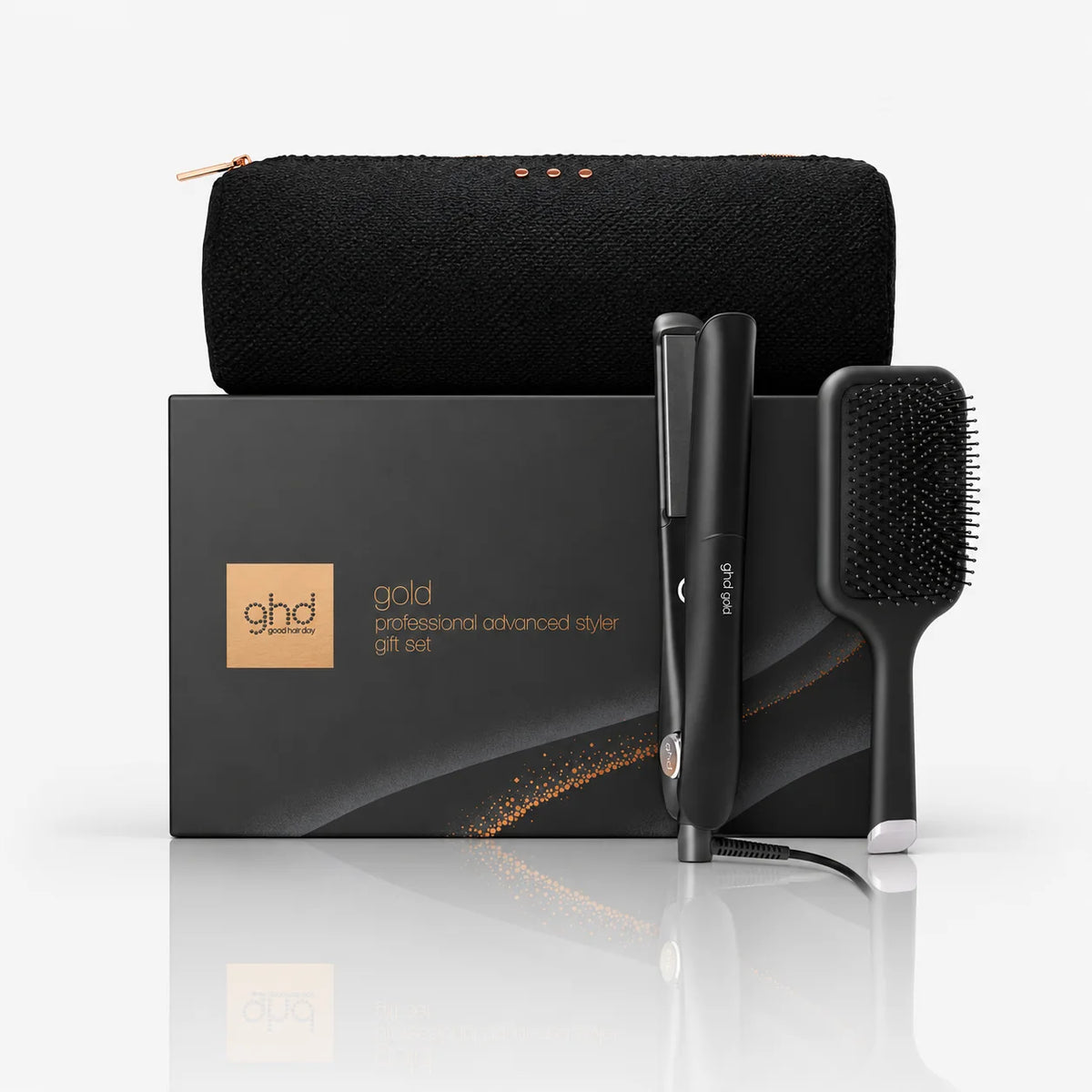 GHD Gold Gift Set Nero, Piastra + Paddle Brush