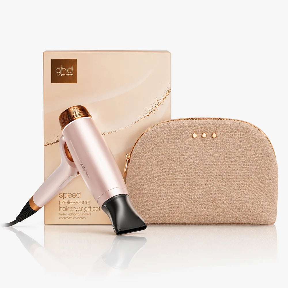GHD Speed Cashmere Beige, Asciugacapelli Ionico Gift Set