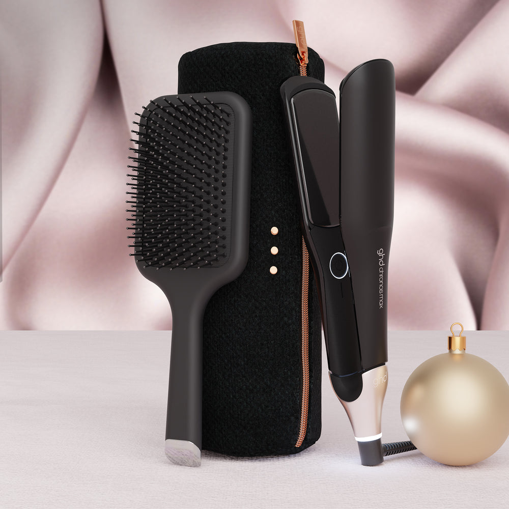 GHD Chronos Max Gift Set Nero, Piastra Larga + Paddle Brush