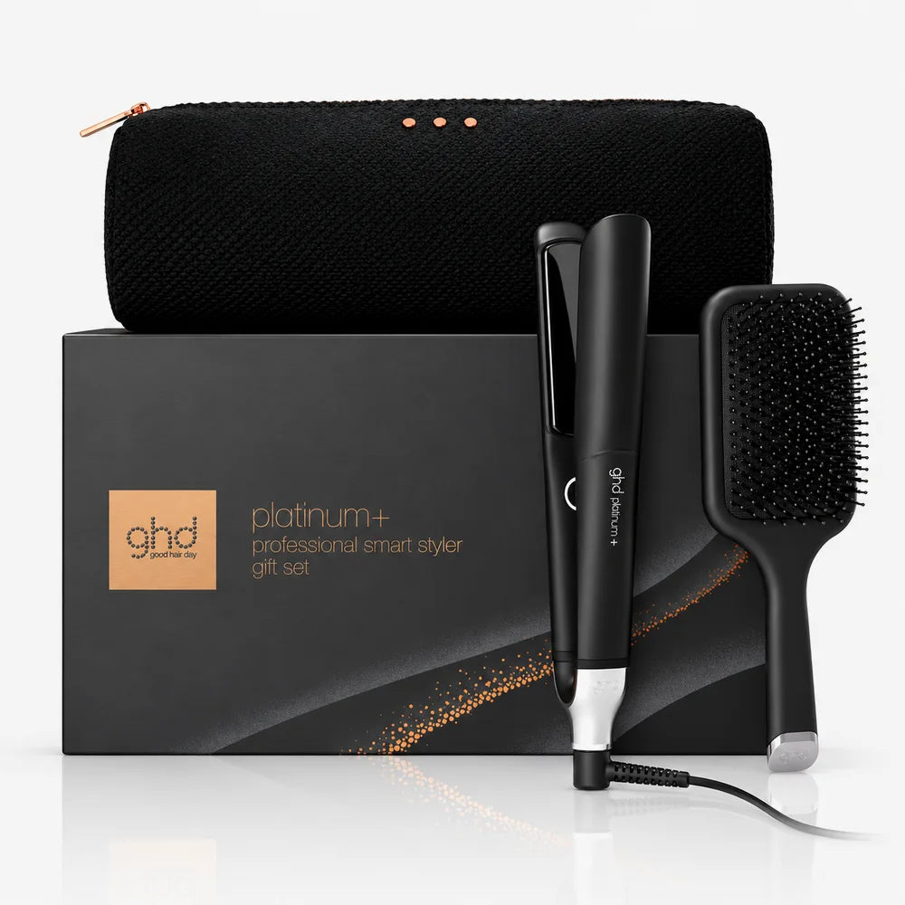 GHD Platinum+ Gift Set Nero, Piastra + Paddle Brush