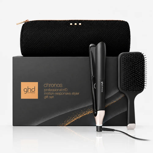GHD Chronos Gift Set Nero, Piastra + Paddle Brush