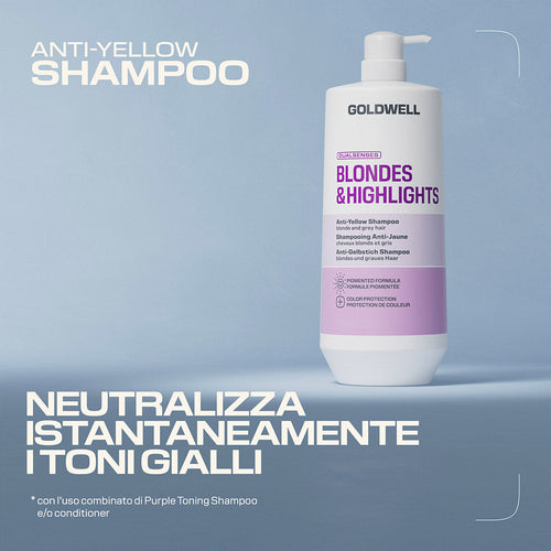 Goldwell Dualsenses Blondes & Highlights Anti-Yellow Shampoo 1000 ml - immagine 2