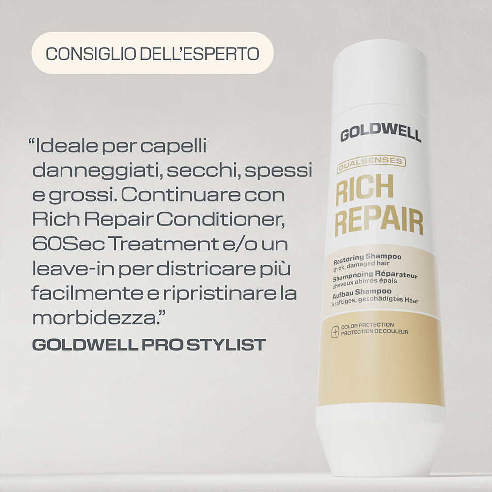 Goldwell Dualsenses Rich Repair Restoring Shampoo 250 ml - immagine prodotto 4
