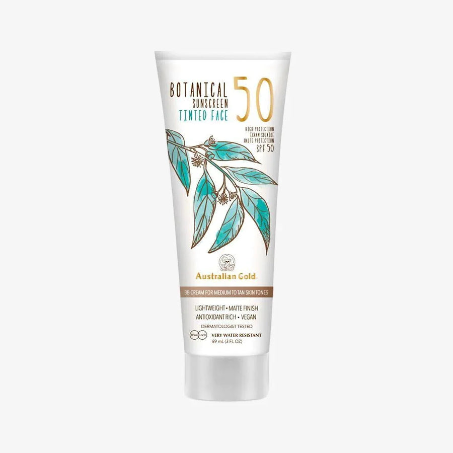 Botanical Sunscreen Tinted Face SPF 50 Medium Australian Gold 89ml crema solare viso - Planethair