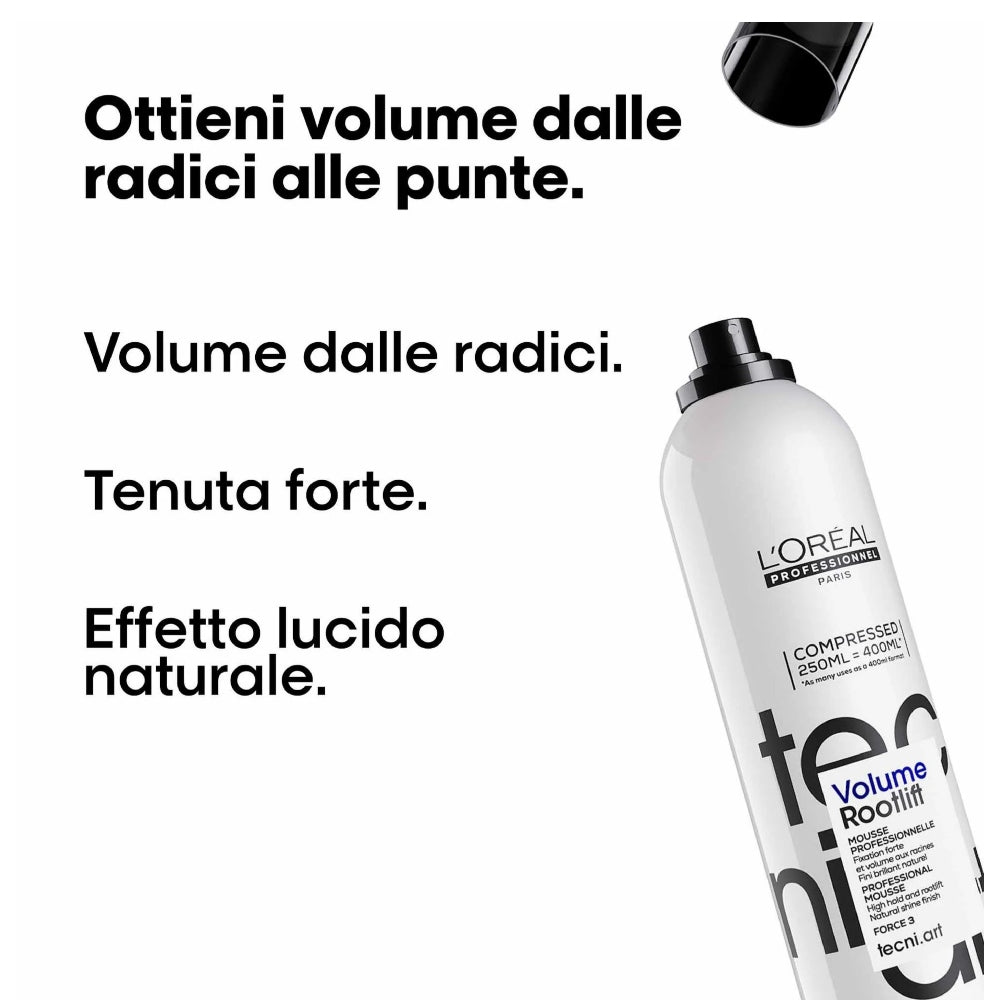 Retro confezione Volume Root Lift con ingredienti e istruzioni uso mousse volumizzante -  planethair-it.myshopify.com -