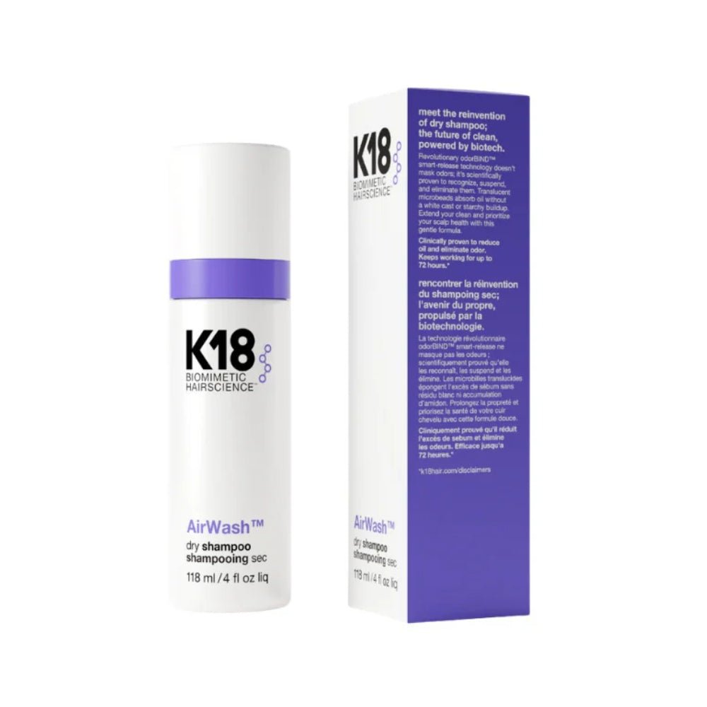 K18 AirWash Dry Shampoo 118 ml packaging Shampoo Secco 