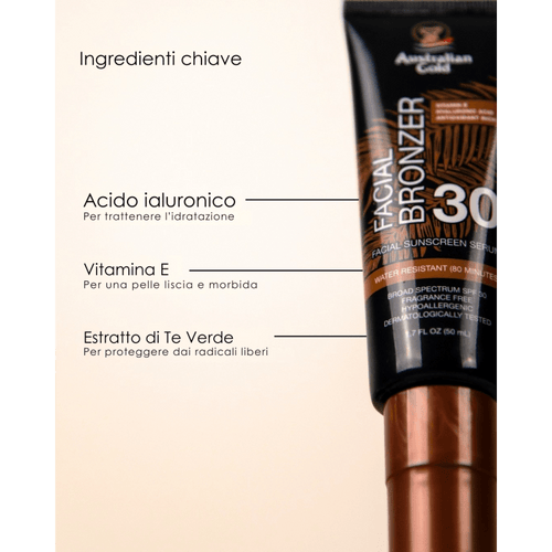 Australian Gold SPF 30 Facial Bronzing Serum 50ml Viaggio