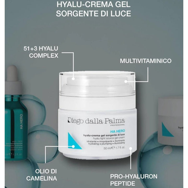 Ha Hero Hyalu Crema Gel Sorgente di Luce Diego Dalla Palma Professional 50ml - Planethair 