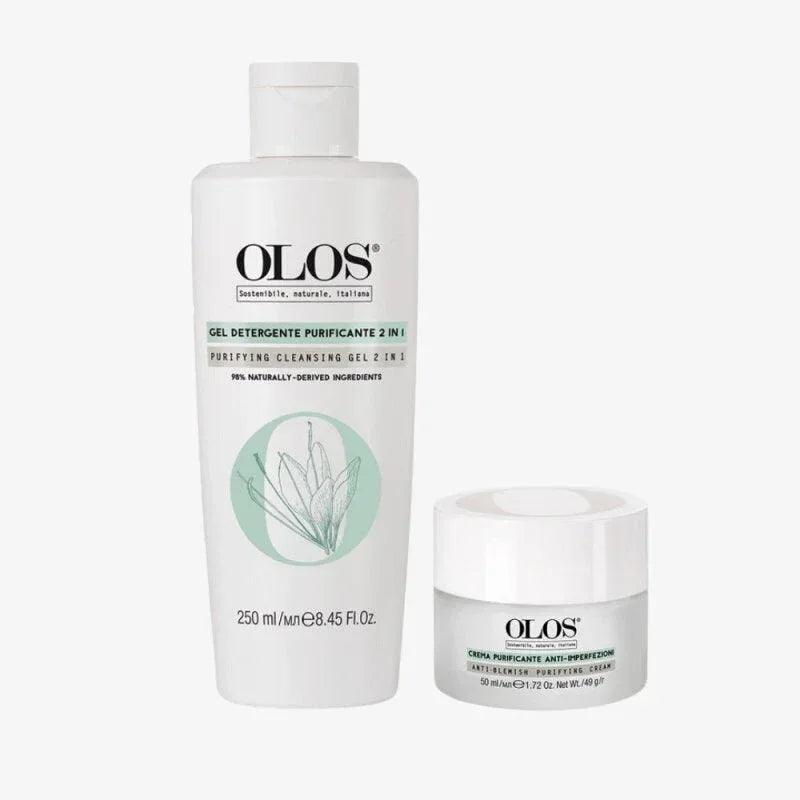 Olos Kit Gel Detergente Purificante e Crema Viso Anti Imperfezioni - Planethair