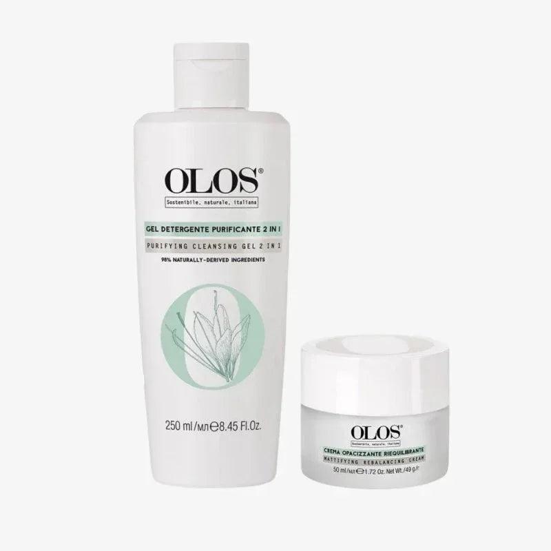 Olos Kit Gel Detergente Purificante e Crema Viso Opacizzante - Planethair