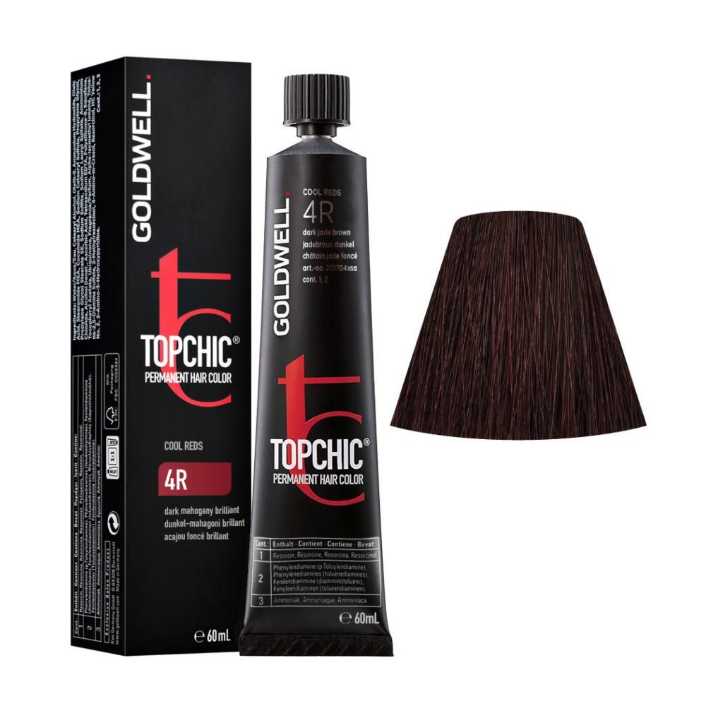4R Mogano Scuro Brillante Goldwell Topchic Cool Reds 60ml - Planethair 