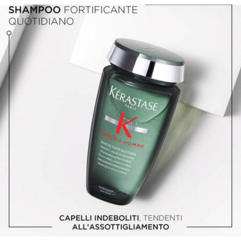 Kerastase Genesis Homme Bain De Force Quotidien Shampoo Uomo Fortificante 250ml - Planethair 