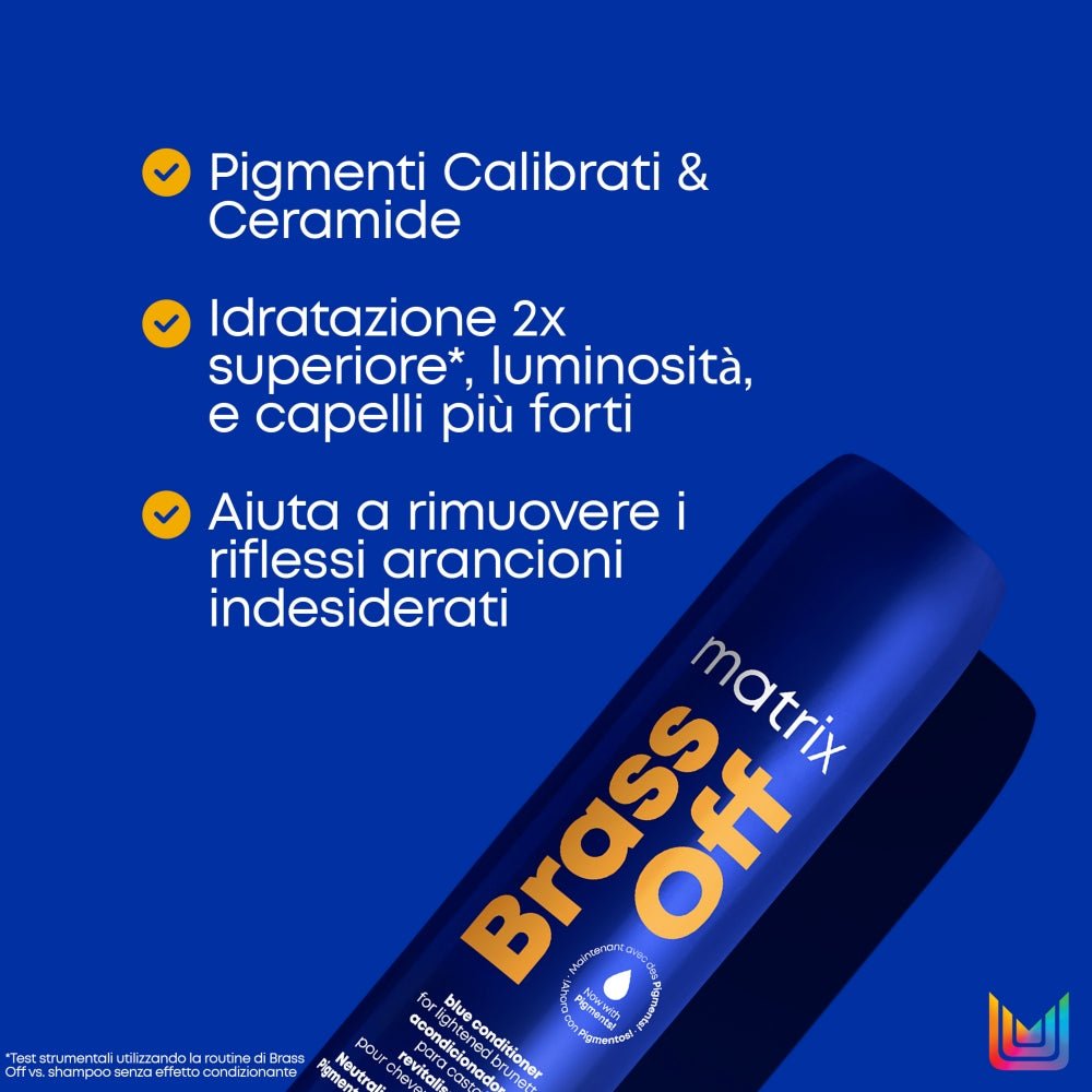 Matrix Brass Off Balsamo Pigmentato anti arancio capelli castani 300ml - Planethair 