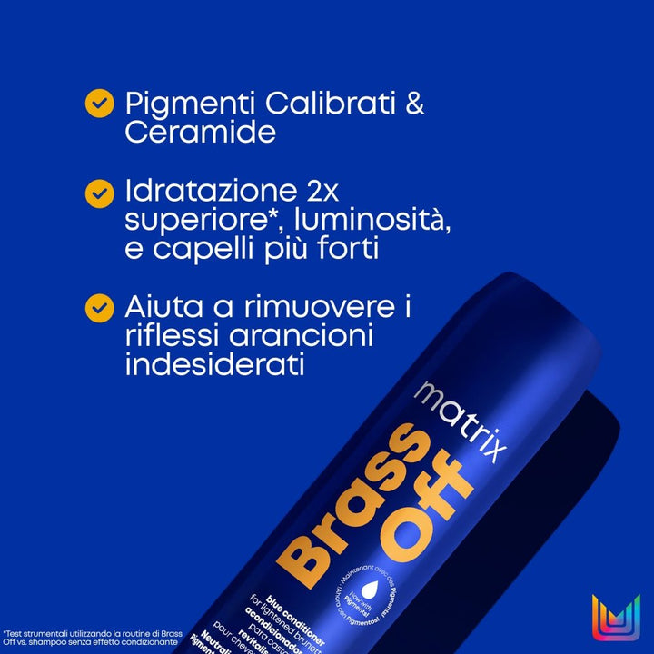 Matrix Brass Off Balsamo Pigmentato anti arancio capelli castani 300ml - Planethair 