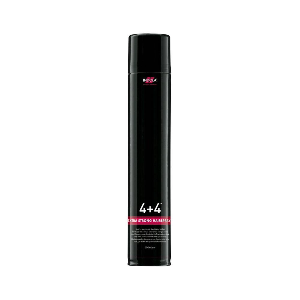 4+4 Extra Strong Hairspray Indola 500ml lacca extra forte - Spray Fissanti - Capelli