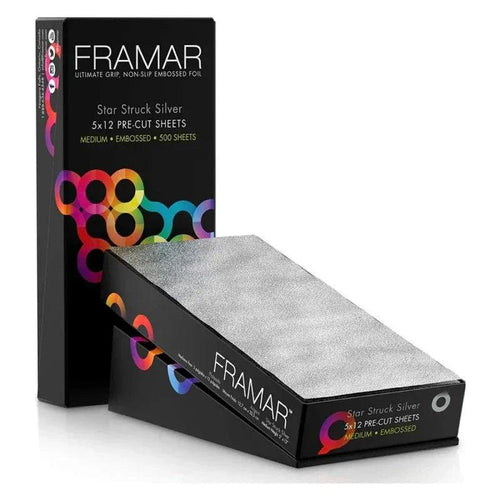 Framar Star Struck Silver Fogli Alluminio Pre Tagliati 5x12 500PZ - Planethair