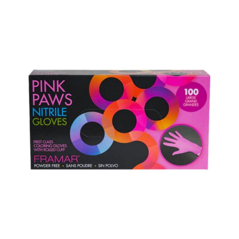 Framar Pink Paws Guanti Nitrile 100PZ - Accessori colorazione