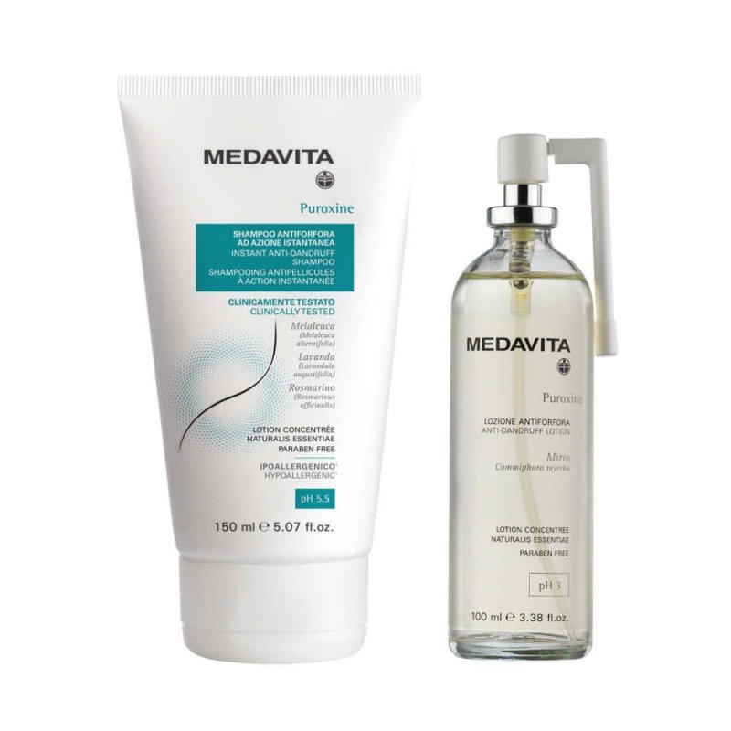 Medavita Puroxine Special Kit Antiforfora Spray e Shampoo - Planethair 