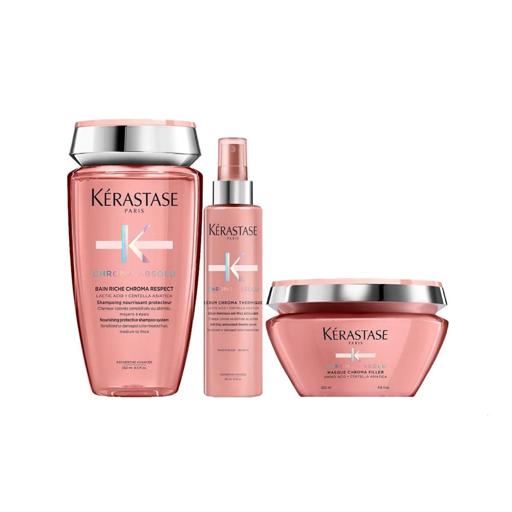Kerastase Chroma Absolu Kit Capelli Colorati Grossi con Protettore Termico Kerastase