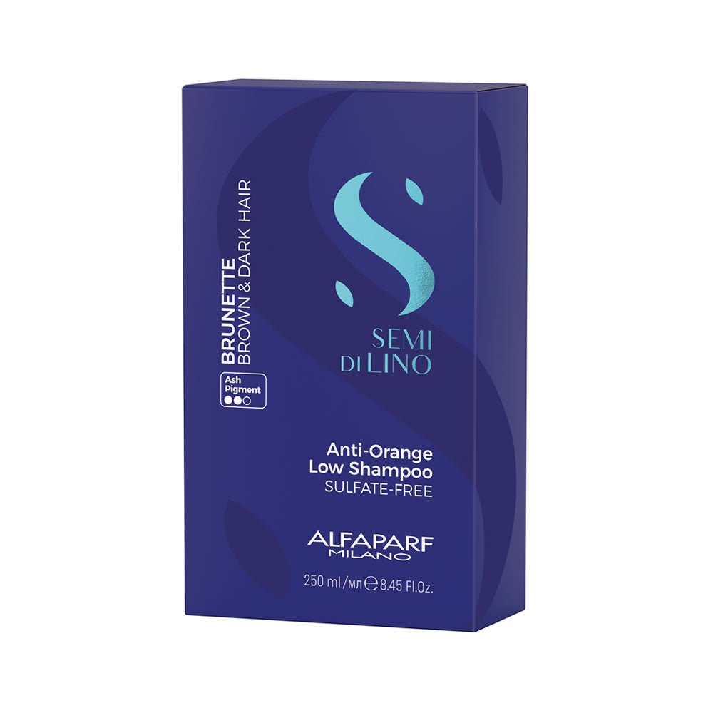 Alfaparf Milano Semi di Lino Brunette Anti Orange Low Shampoo Antiarancio 250ml - Capelli Ricci - 30/40