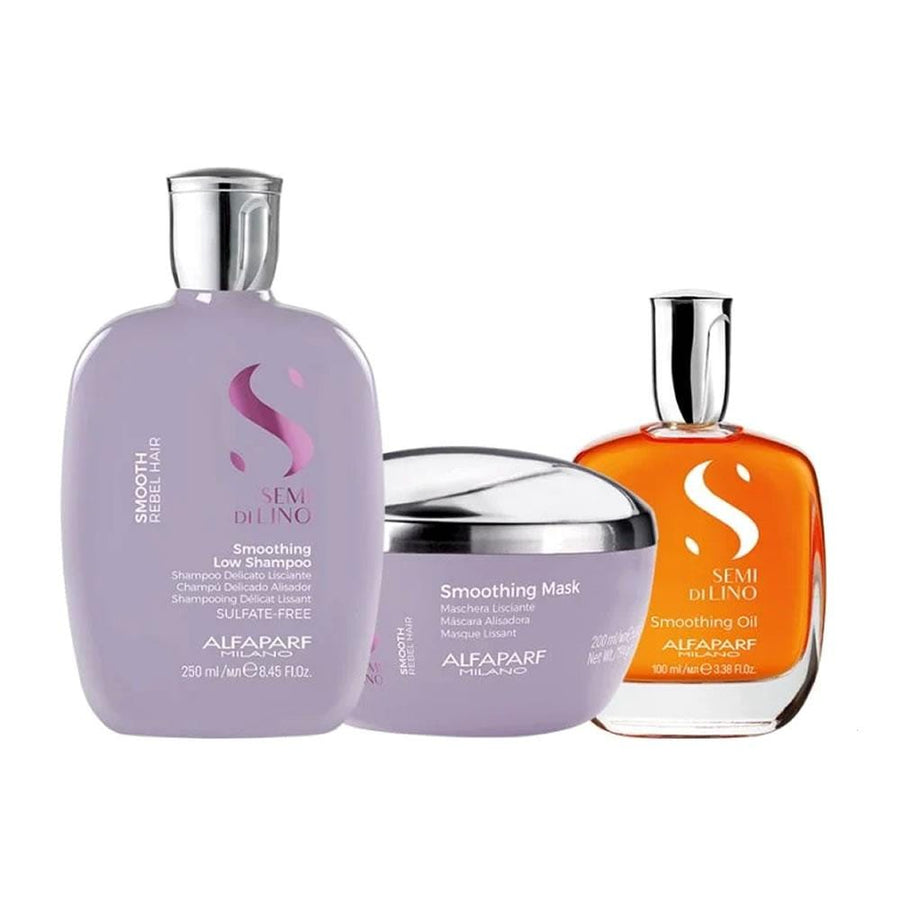Alfaparf Milano Semi di Lino Smooth olio Kit capelli crespi - Planethair 
