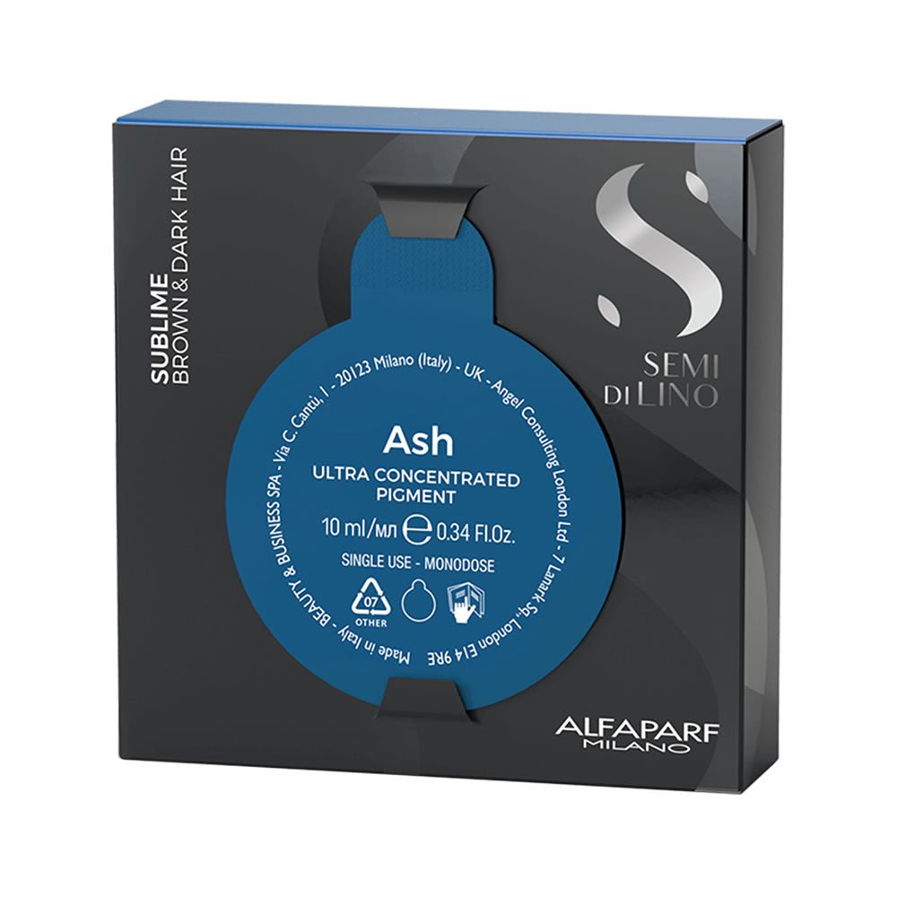Alfaparf Milano Semi di Lino Sublime Ash Pigmento Ultra Concentrato Blu Anti Arancio 10ml - Planethair 