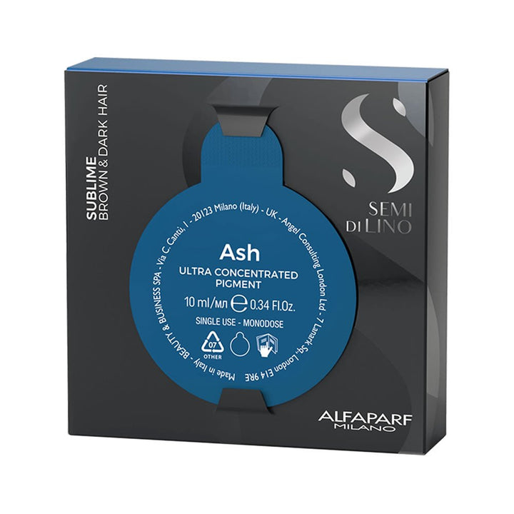 Alfaparf Milano Semi di Lino Sublime Ash Pigmento Ultra Concentrato Blu Anti Arancio 10ml - Planethair 