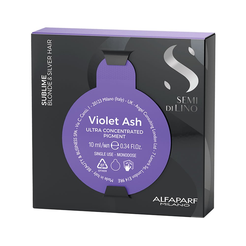 Alfaparf Milano Semi di Lino Sublime Violet Ash Pigmento Ultra Concentrato Viola Blu Antigiallo 10ml - Planethair 