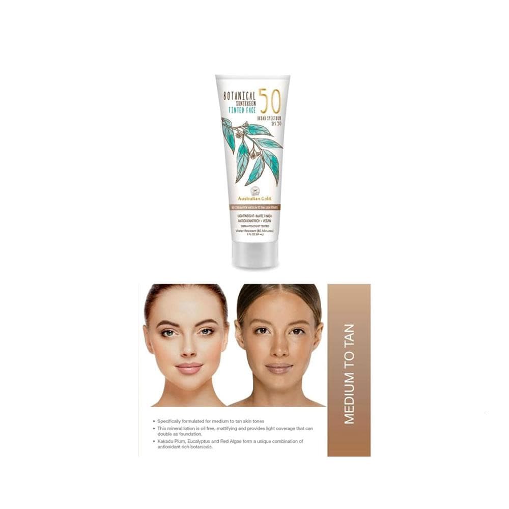 Botanical Sunscreen Tinted Face SPF 50 Medium Australian Gold 89ml crema solare viso - Protezione solare -