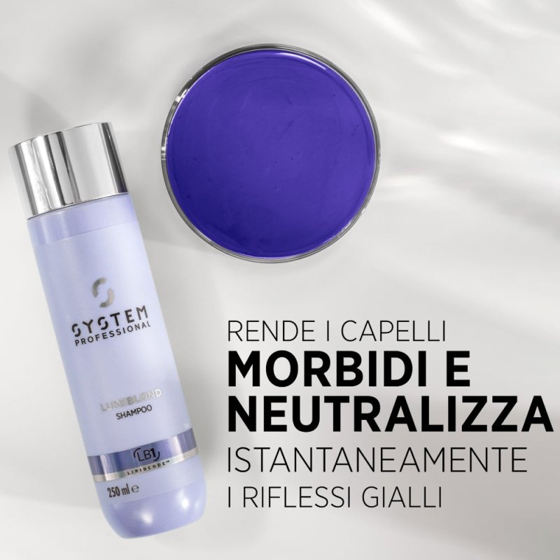 System Professional LuxeBlond Shampoo antigiallo LB1 250ml - Capelli Biondi - Antigiallo