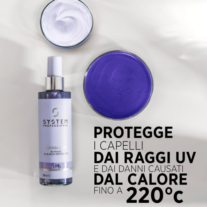 System Professional LuxeBlond Bi Phase UV spray termoprotettore LB5 180ml - Planethair 