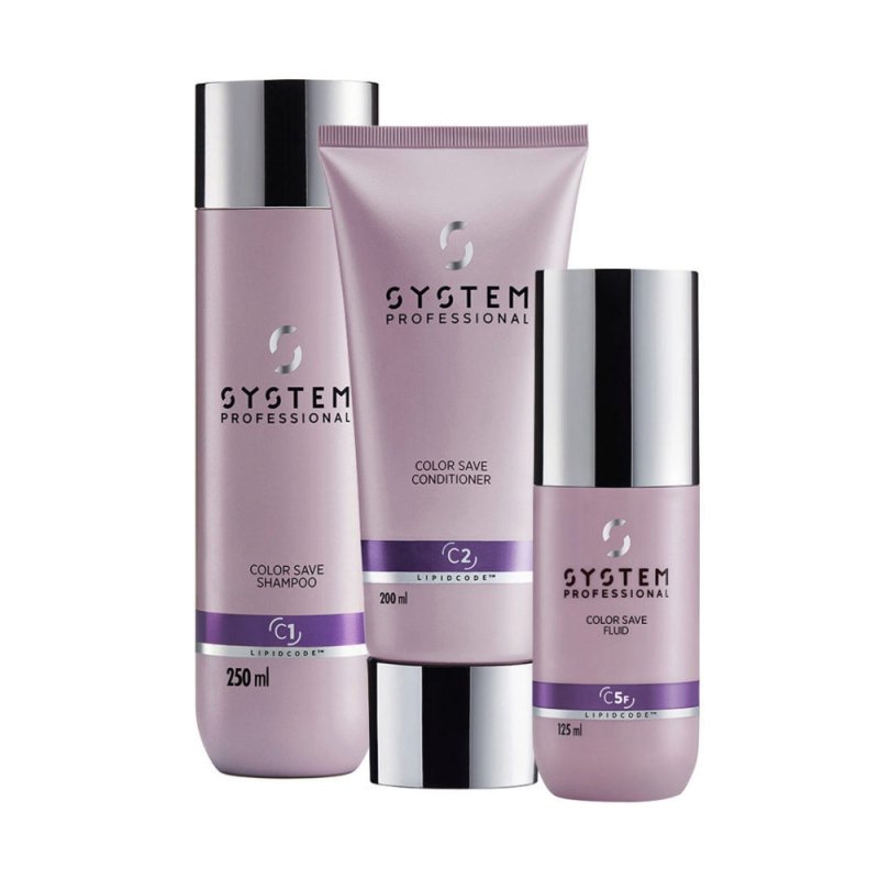 System Professional Color Save Kit Shampoo Balsamo e Fluido - Planethair 