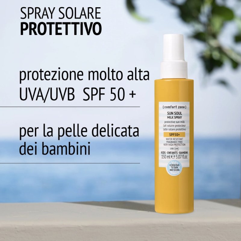 Comfort Zone Sun Soul Milk Spray SPF50+ solare bimbi 150ml - Planethair 