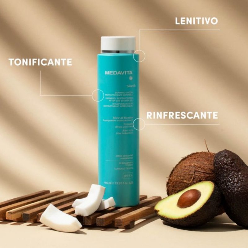 Medavita Solarich Shampoo Doccia Ristrutturante Doposole 400ml - Planethair 