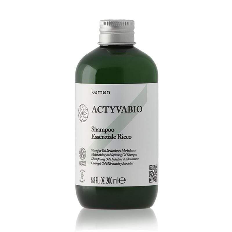 Kemon Actyvabio Shampoo Essenziale Ricco 200ml - Capelli Secchi - Bio e Naturali