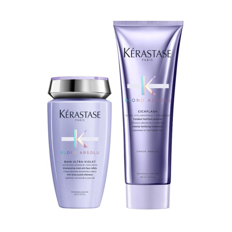 Kerastase Blond Absolu Kit Antigiallo Shampoo Antigiallo e Cicaflash - Planethair 