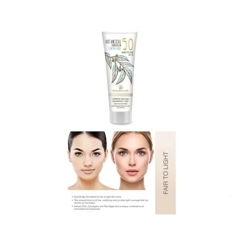 Botanical Sunscreen Tinted Face SPF 50 Light Australian Gold 89ml crema solare viso - Protezione solare -