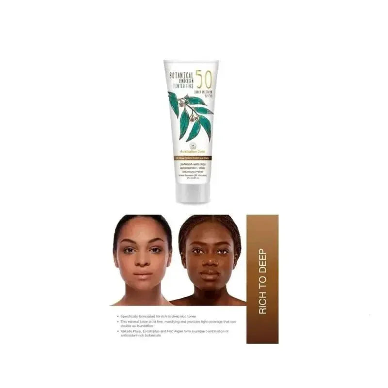 Botanical Sunscreen Tinted Face SPF 50 Dark Australian Gold 89ml crema solare viso - Planethair