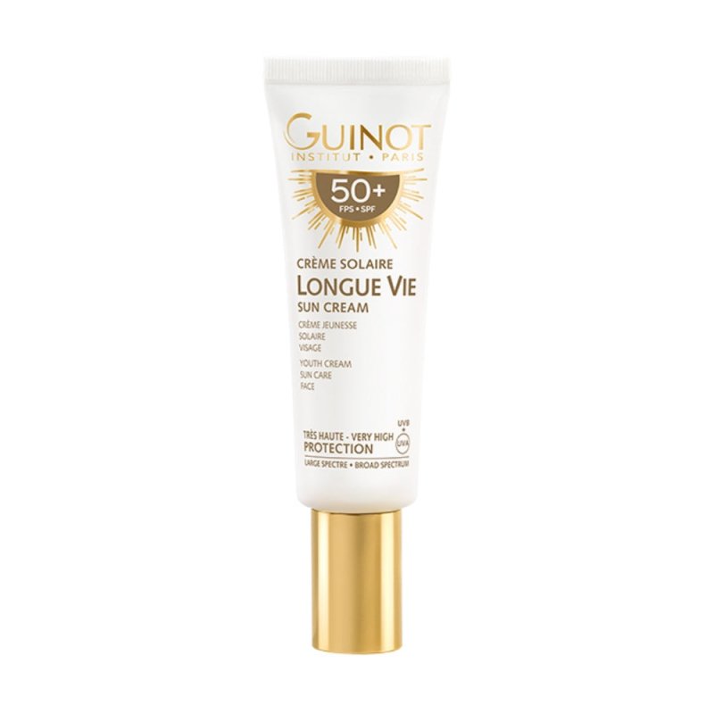 Guinot Longue Vie Sun Cream SPF50+ protezione solare viso 50ml - Planethair 