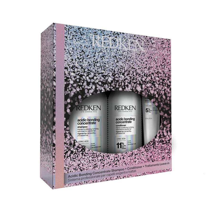 Redken Acidic Bonding Concentrate Kit Shampoo Conditioner Trattamento Leave In - Planethair 