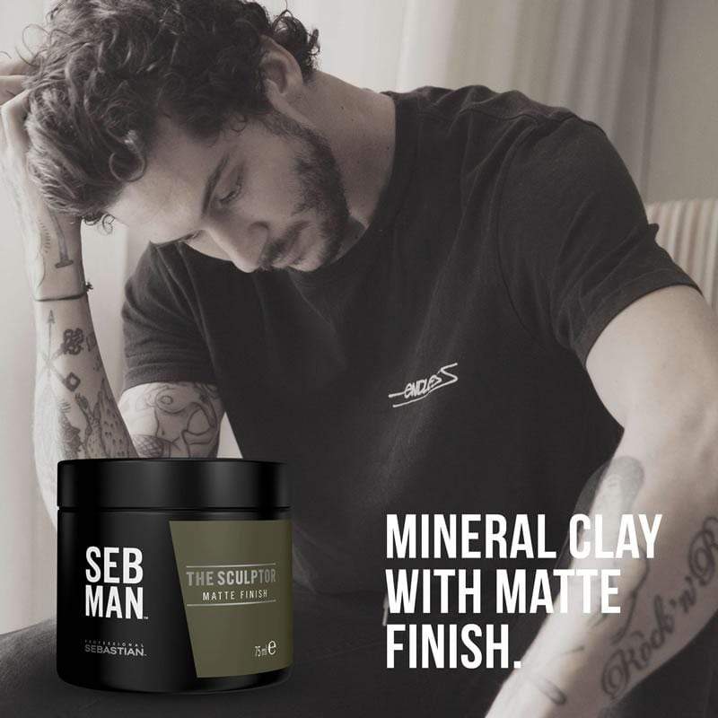 Sebastian Man Matte Clay Cera Capelli 75ml - Planethair 