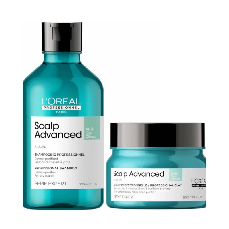 L'Oreal Professionnel Scalp Advanced Shampoo e Maschera cute grassa - Planethair 