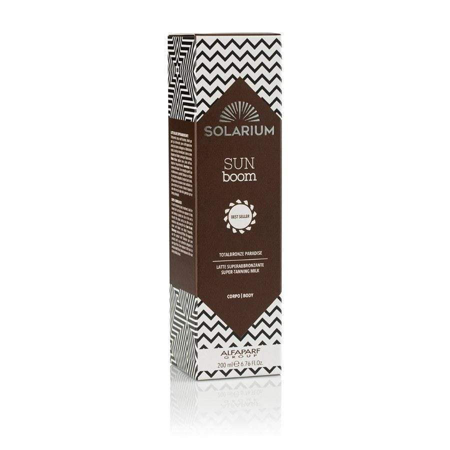 Solarium Sun Boom Total Bronze Paradise Latte Superabbronzante 200ml - Planethair 