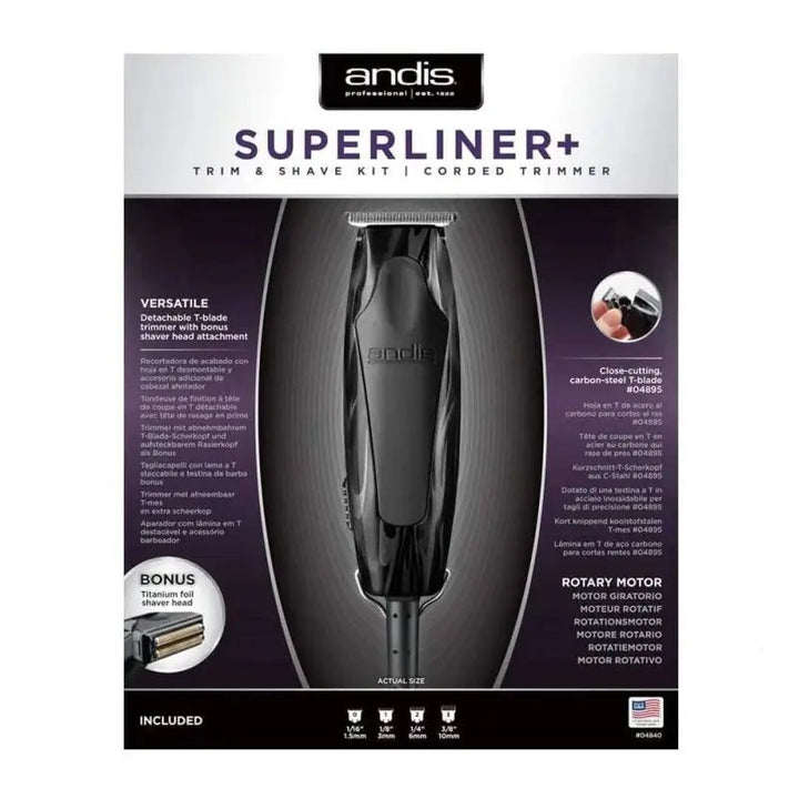 Andis Superliner+ T-Blade Trimmer with Foil Shaver tosatrice professionale - Tagliacapelli professionale - Capelli