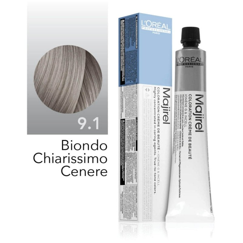 9.1 Biondo Chiarissimo Cenere L'Oreal Majirel 50ml - Planethair 