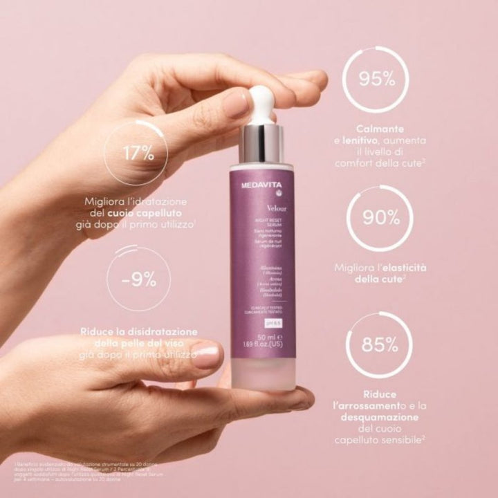 Medavita Velour Night Reset Serum cuoio capelluto e viso 50ml - Planethair 